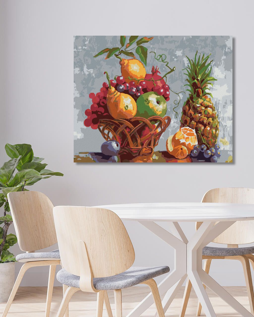 zuty Malování podle čísel - KOŠÍK PLNÝ OVOCE - Rozměr: 40x50 cm, Rámování: Varianta: vypnuté plátno na rám - obrázek 3