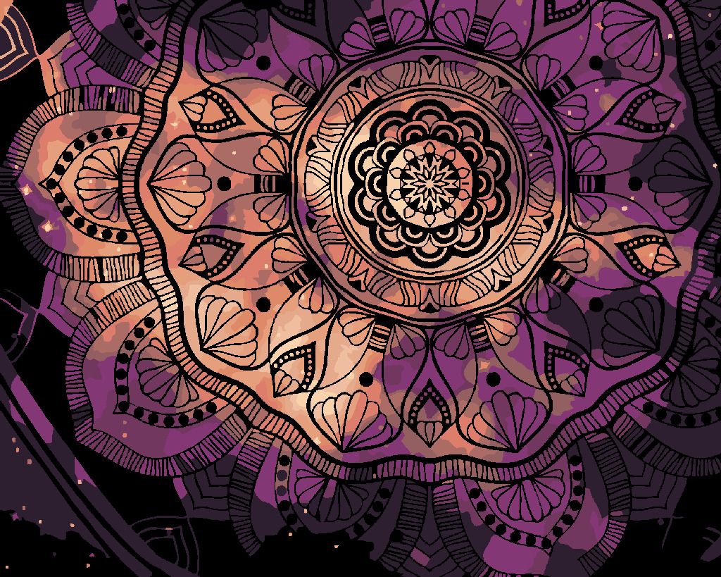 zuty Malování podle čísel - FIALOVÁ VESMÍRNÁ MANDALA - Rozměr: 40x50 cm, Rámování: Varianta: bez rámu a bez vypnutí plátna - obrázek 9