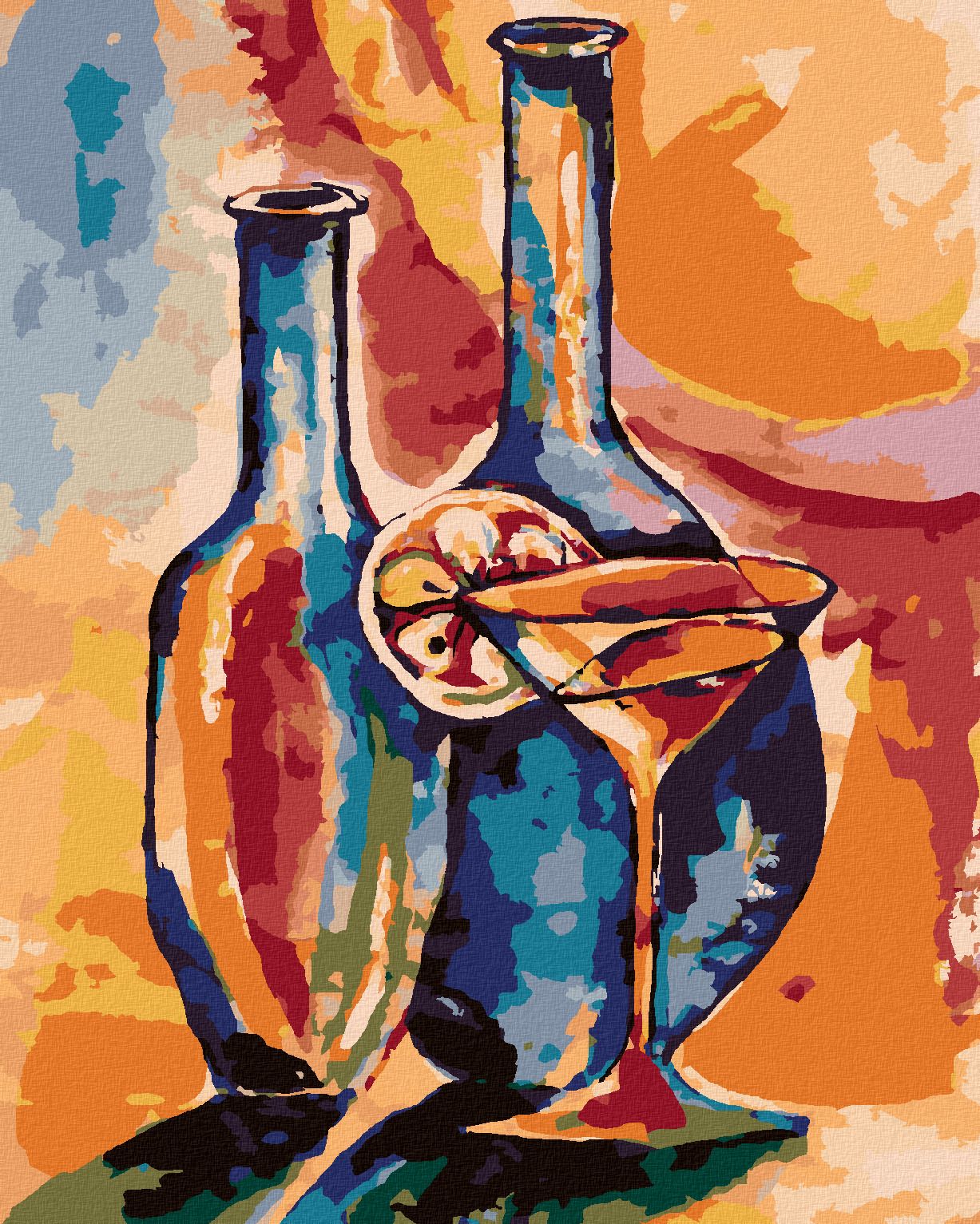 zuty Malování podle čísel - OTEVŘENÉ SKLENICE S DRINKEM - Rozměr: 40x50 cm, Rámování: Varianta: vypnuté plátno na rám - obrázek 1
