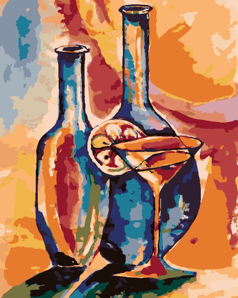 zuty Malování podle čísel - OTEVŘENÉ SKLENICE S DRINKEM - Rozměr: 40x50 cm, Rámování: Varianta: vypnuté plátno na rám - obrázek 6