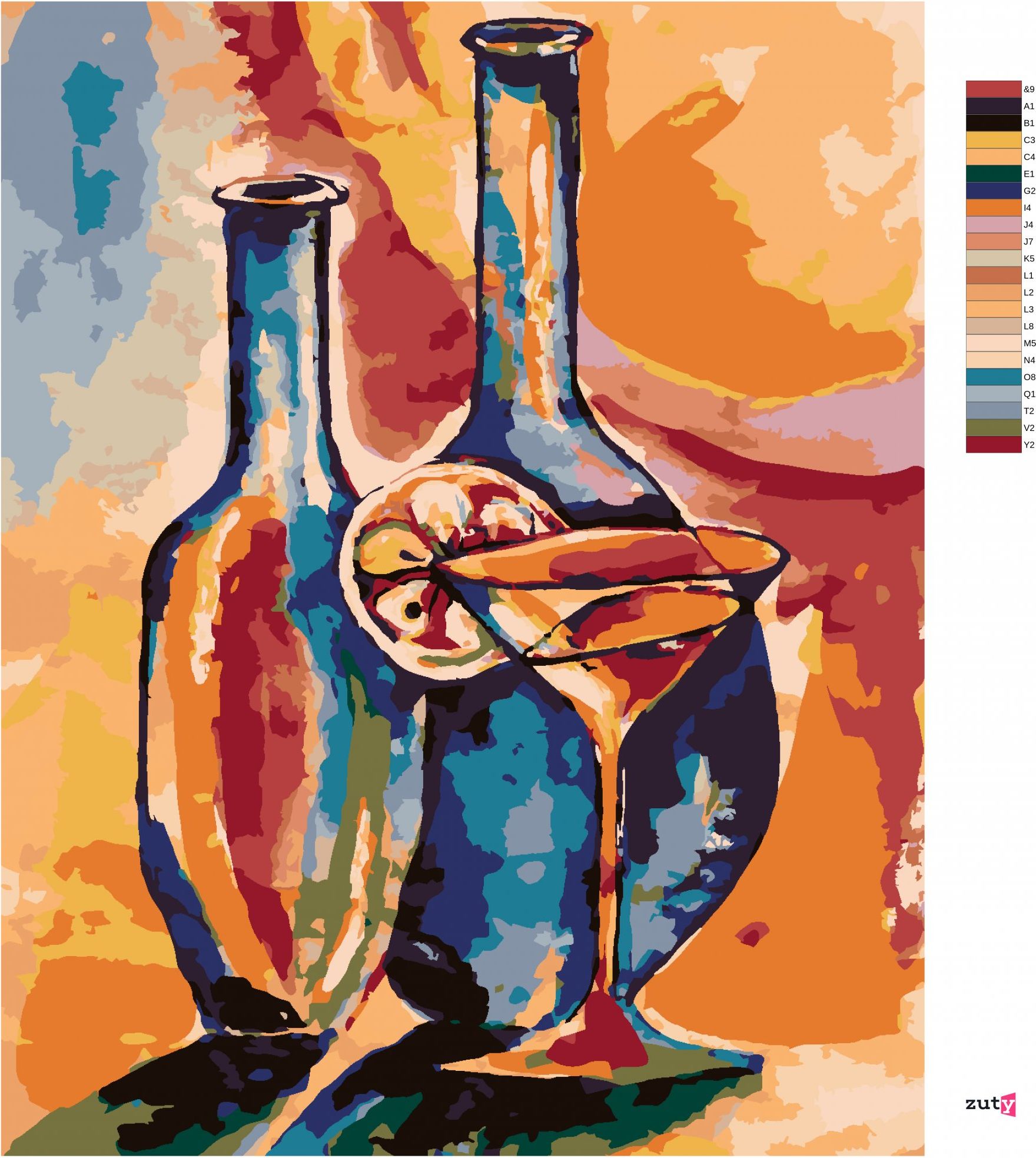 zuty Malování podle čísel - OTEVŘENÉ SKLENICE S DRINKEM - Rozměr: 40x50 cm, Rámování: Varianta: vypnuté plátno na rám - obrázek 9