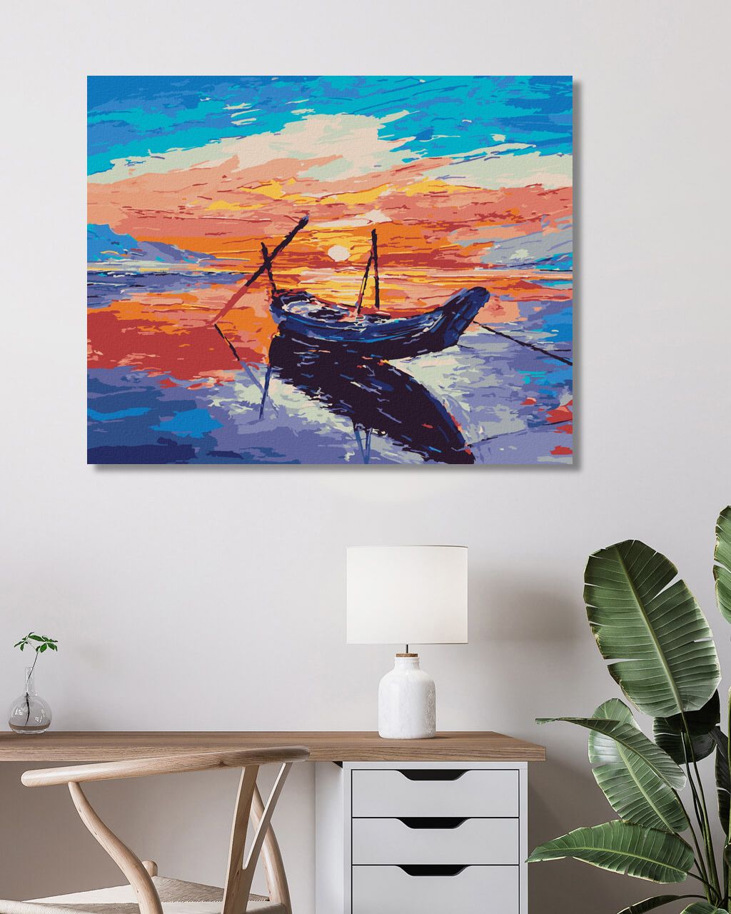 zuty Malování podle čísel - MALÁ RYBÁŘSKÁ LOĎKA - Rozměr: 40x50 cm, Rámování: Varianta: bez rámu a bez vypnutí plátna - obrázek 3