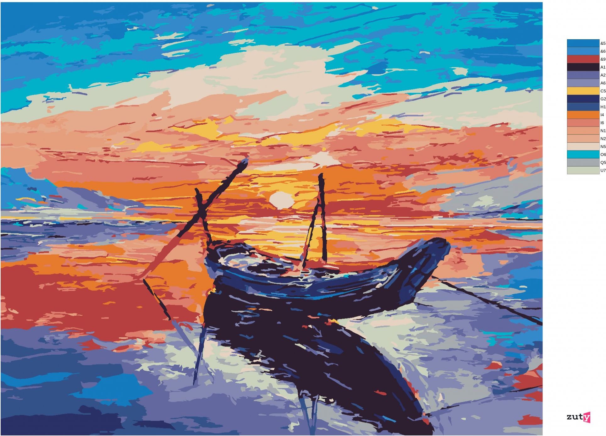 zuty Malování podle čísel - MALÁ RYBÁŘSKÁ LOĎKA - Rozměr: 40x50 cm, Rámování: Varianta: bez rámu a bez vypnutí plátna - obrázek 7