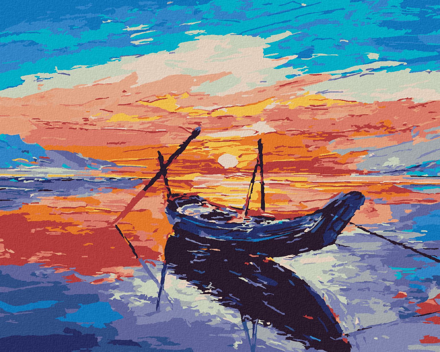 zuty Malování podle čísel - MALÁ RYBÁŘSKÁ LOĎKA - Rozměr: 40x50 cm, Rámování: Varianta: vypnuté plátno na rám - obrázek 1