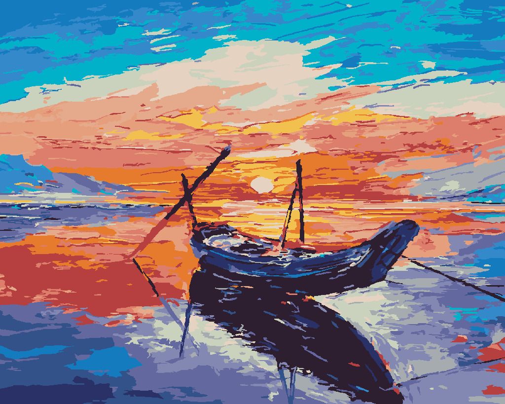 zuty Malování podle čísel - MALÁ RYBÁŘSKÁ LOĎKA - Rozměr: 40x50 cm, Rámování: Varianta: vypnuté plátno na rám - obrázek 6