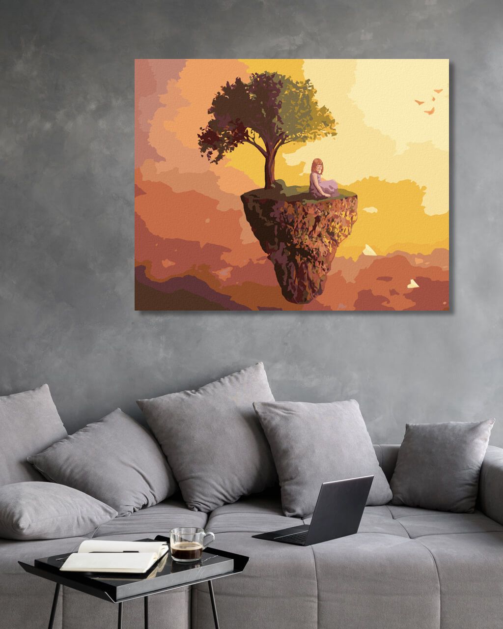 zuty Malování podle čísel - HOLČIČKA NA LETÍCÍM OSTROVĚ - Rozměr: 40x50 cm, Rámování: Varianta: bez rámu a bez vypnutí plátna - obrázek 3