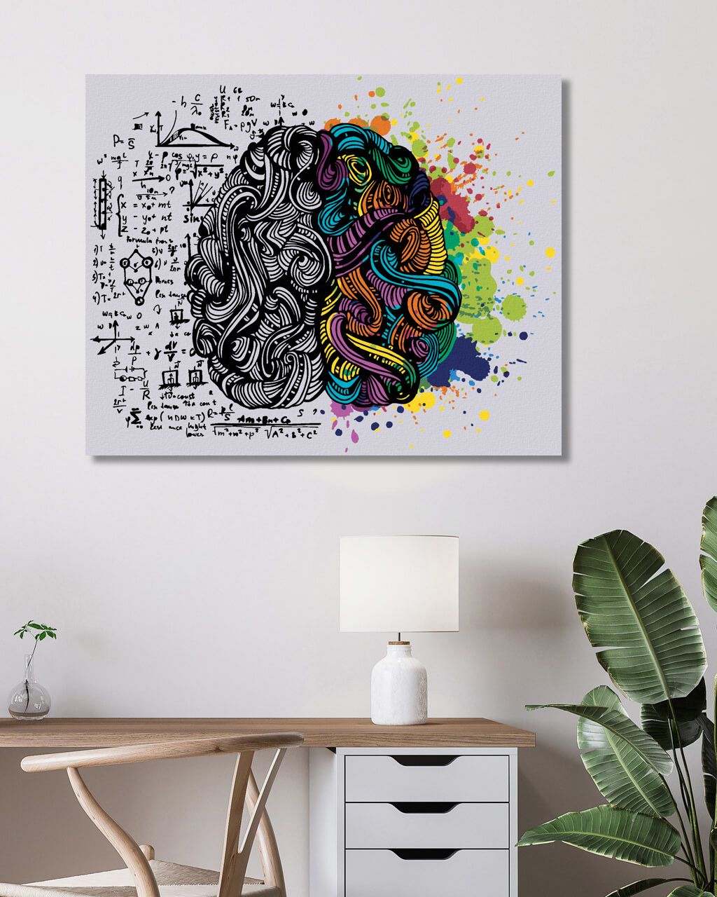 zuty Malování podle čísel - KREATIVNÍ POJETÍ LIDSKÉHO MOZKU - Rozměr: 40x50 cm, Rámování: Varianta: vypnuté plátno na rám - obrázek 3