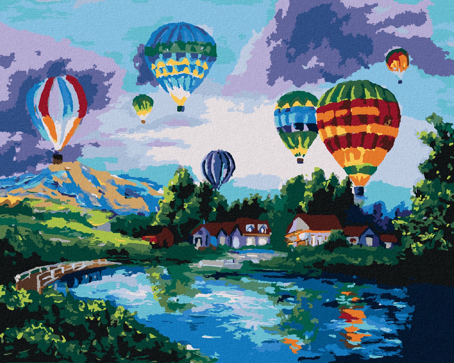 zuty Malování podle čísel - OHNIVÝ BALÓN - Rozměr: 40x50 cm, Rámování: Varianta: bez rámu a bez vypnutí plátna - obrázek 1
