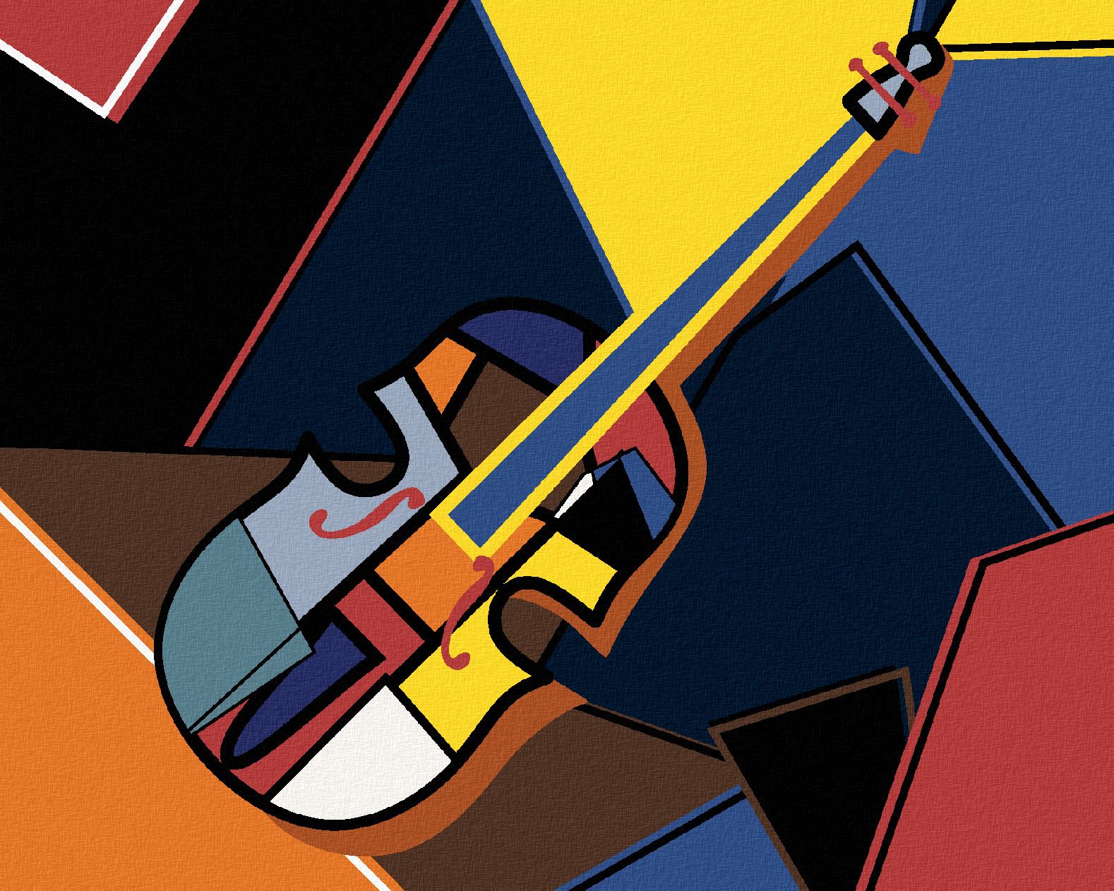 zuty Malování podle čísel - VIOLONCELLO V KUBICKÉM STYLU - Rozměr: 40x50 cm, Rámování: Varianta: vypnuté plátno na rám - obrázek 1