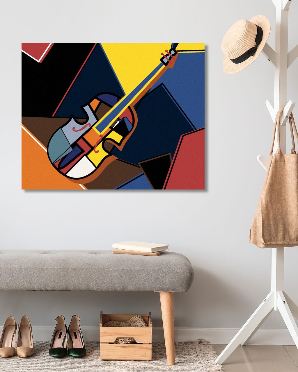 zuty Malování podle čísel - VIOLONCELLO V KUBICKÉM STYLU - Rozměr: 40x50 cm, Rámování: Varianta: vypnuté plátno na rám - obrázek 4