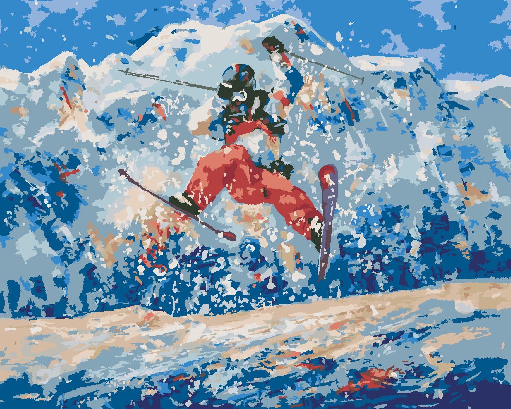 zuty Malování podle čísel - FREESTYLE LYŽAŘ - Rozměr: 40x50 cm, Rámování: Varianta: vypnuté plátno na rám - obrázek 8