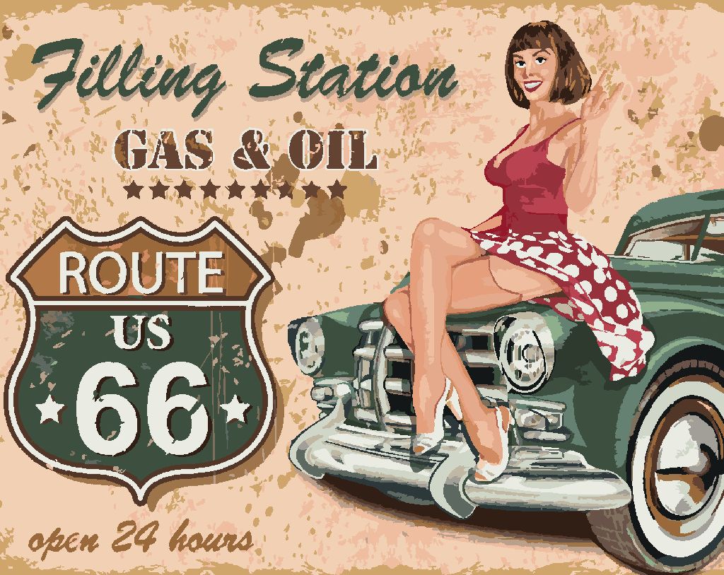 zuty Malování podle čísel - ROUTE 66 - Rozměr: 40x50 cm, Rámování: Varianta: vypnuté plátno na rám - obrázek 10