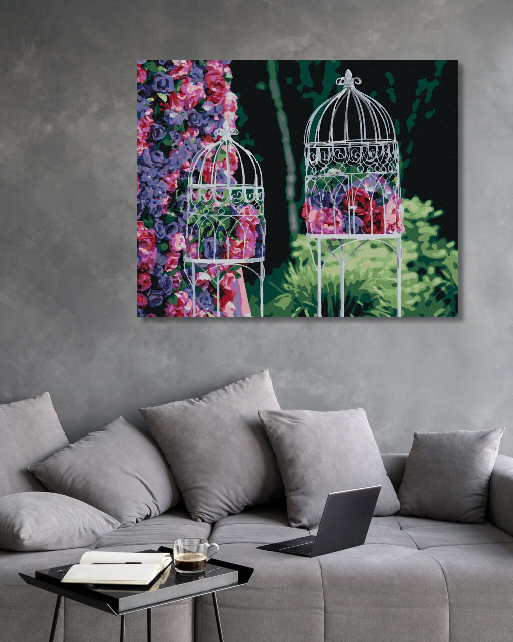 zuty Malování podle čísel - OZDOBNÉ PTAČÍ KLECE NA SVATBĚ - Rozměr: 40x50 cm, Rámování: Varianta: vypnuté plátno na rám - obrázek 8