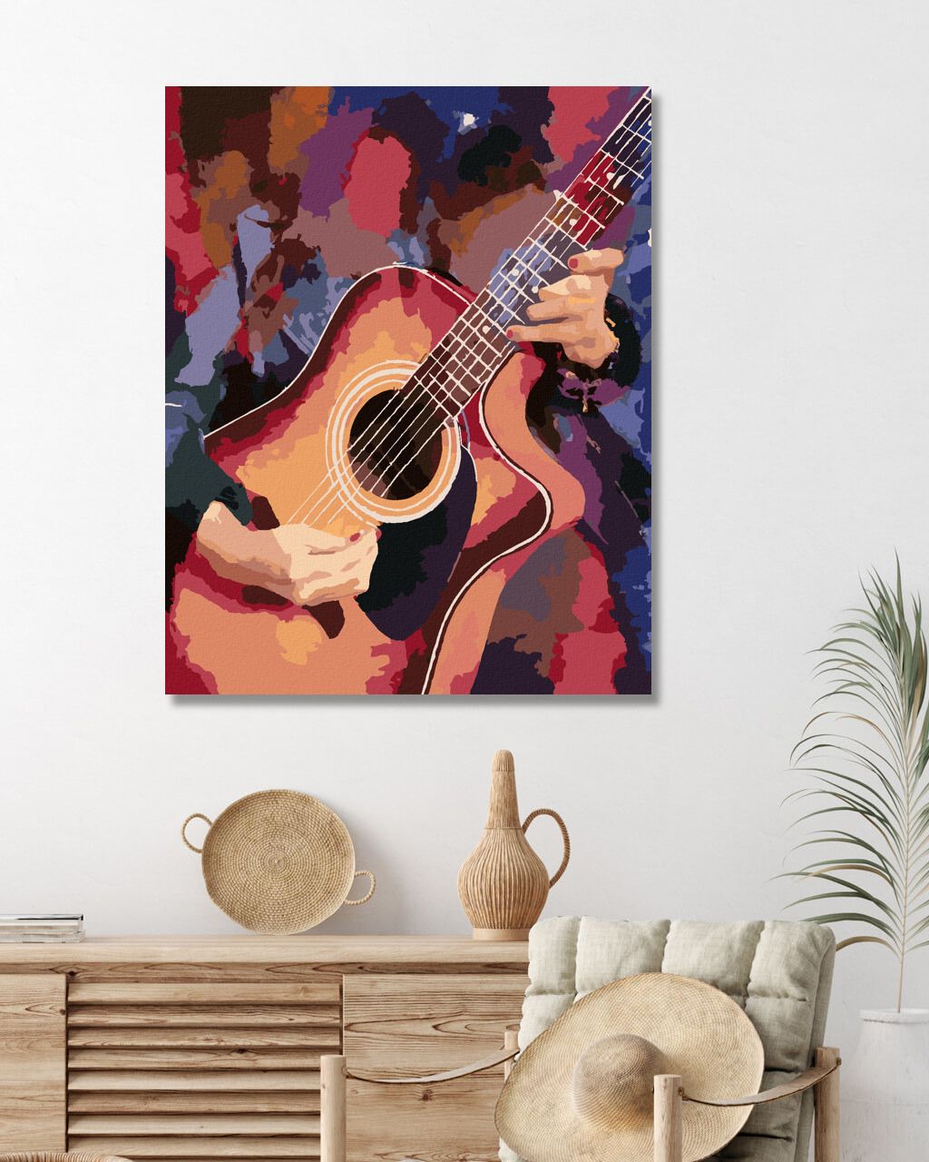 zuty Malování podle čísel - KYTARA NA BAREVNÉM POZADÍ - Rozměr: 40x50 cm, Rámování: Varianta: vypnuté plátno na rám - obrázek 6