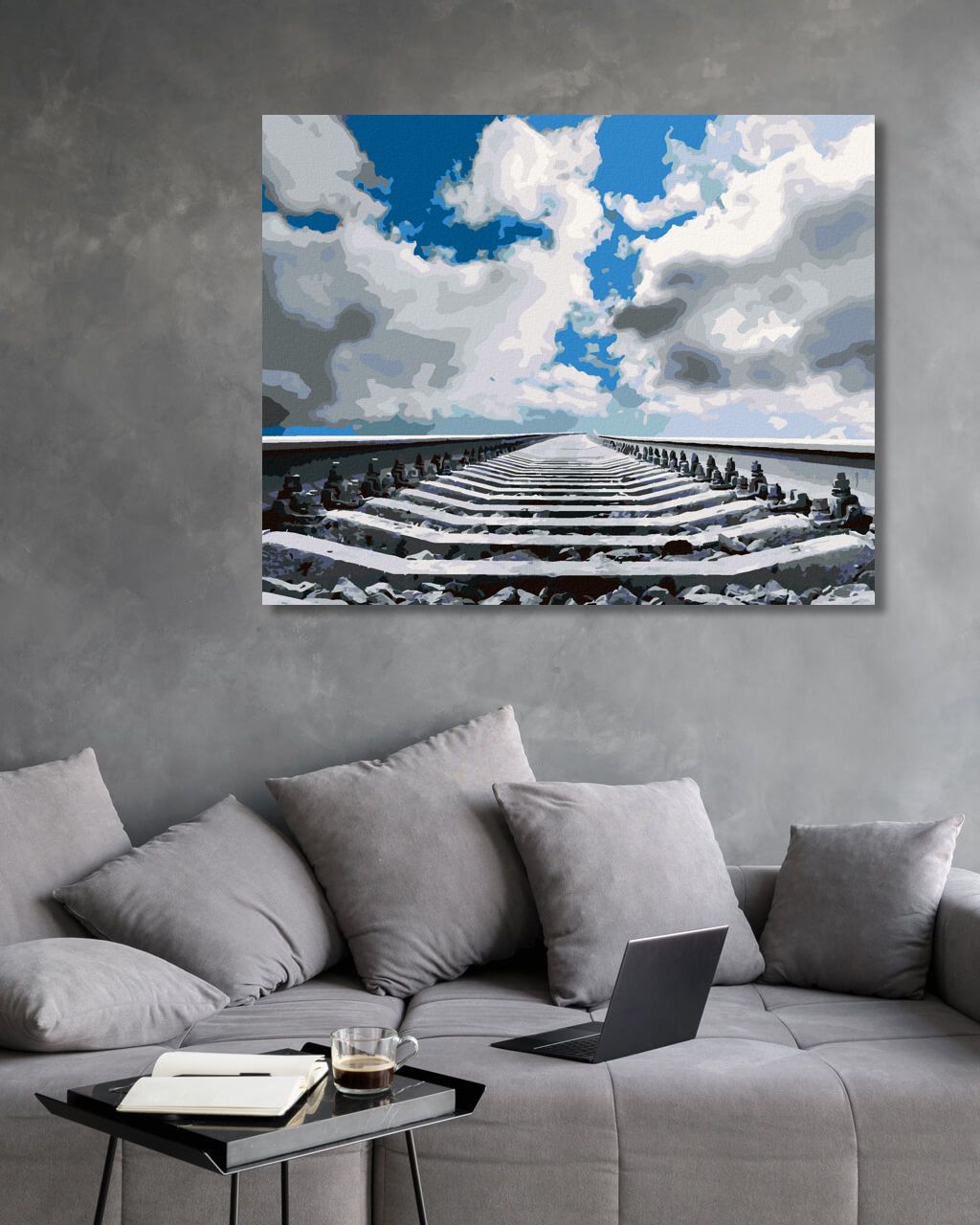 zuty Malování podle čísel - ŽELEZNICE - Rozměr: 40x50 cm, Rámování: Varianta: vypnuté plátno na rám - obrázek 4