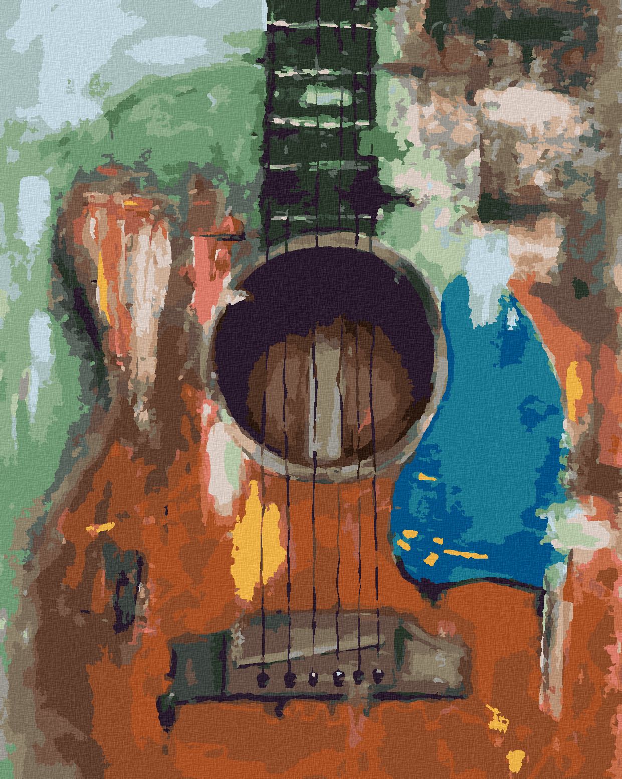 zuty Malování podle čísel - KYTARA - Rozměr: 40x50 cm, Rámování: Varianta: vypnuté plátno na rám - obrázek 1