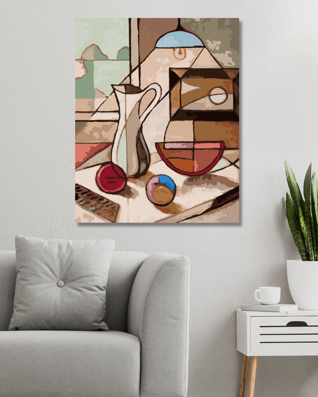 zuty Malování podle čísel - ABSTRAKTNÍ ZÁTIŠÍ SE DŽBÁNEM A OVOCEM - Rozměr: 40x50 cm, Rámování: Varianta: vypnuté plátno na rám - obrázek 7