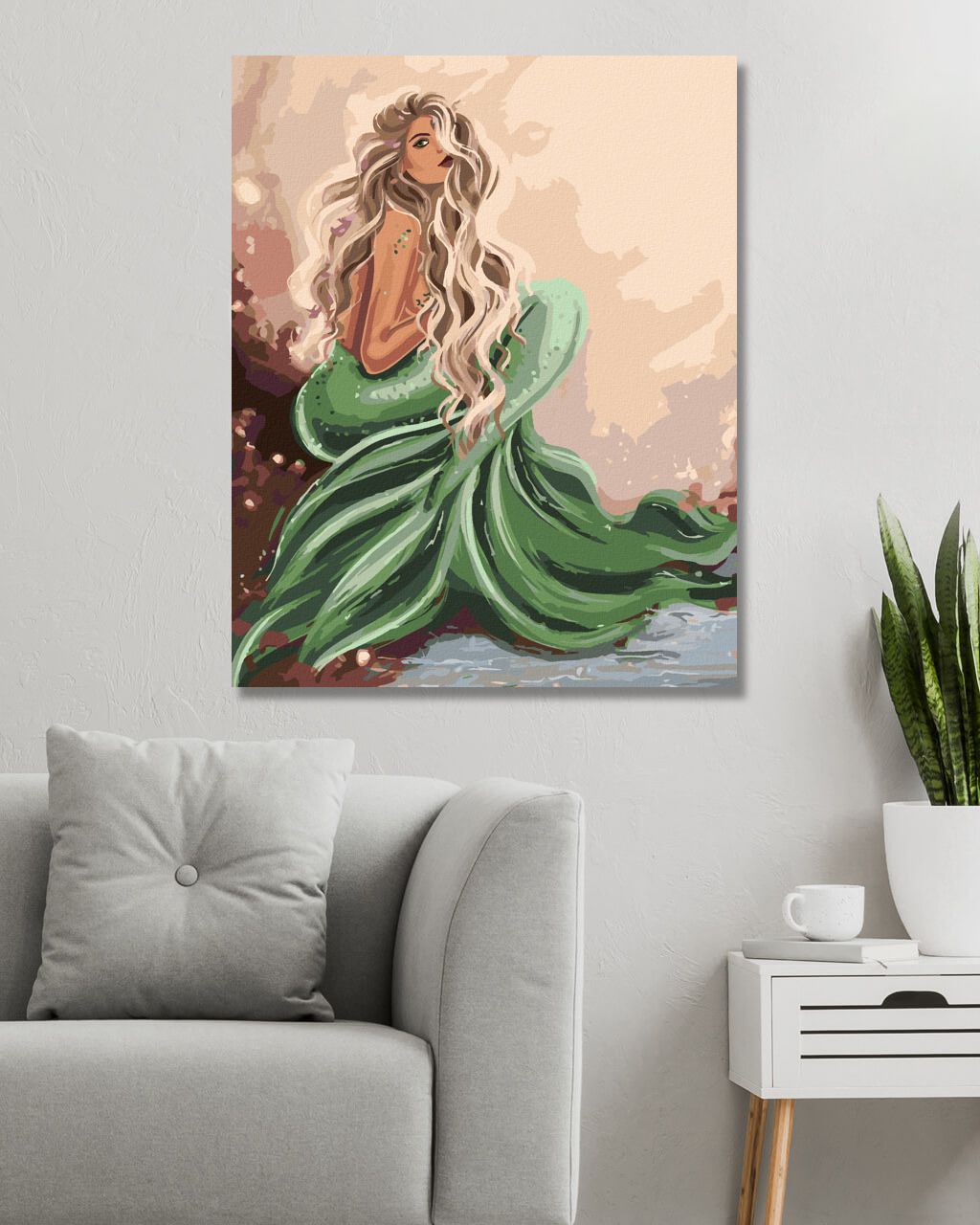zuty Malování podle čísel - PŘEKRÁSNÁ MOŘSKÁ PANNA - Rozměr: 40x50 cm, Rámování: Varianta: bez rámu a bez vypnutí plátna - obrázek 2