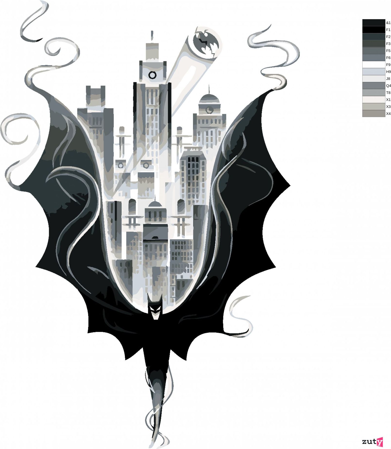 zuty Malování podle čísel - BATMAN V ČERNOBÍLÉ - Rozměr: 40x50 cm, Rámování: Varianta: vypnuté plátno na rám - obrázek 8