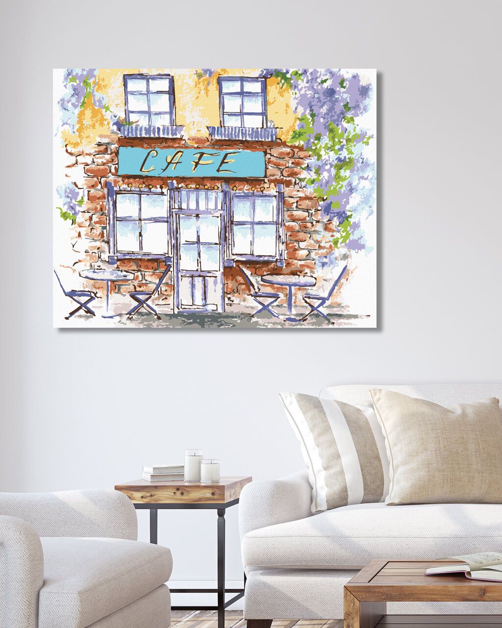 zuty Malování podle čísel - STARÁ KAVÁRNA V PROVENCE - Rozměr: 40x50 cm, Rámování: Varianta: bez rámu a bez vypnutí plátna - obrázek 6