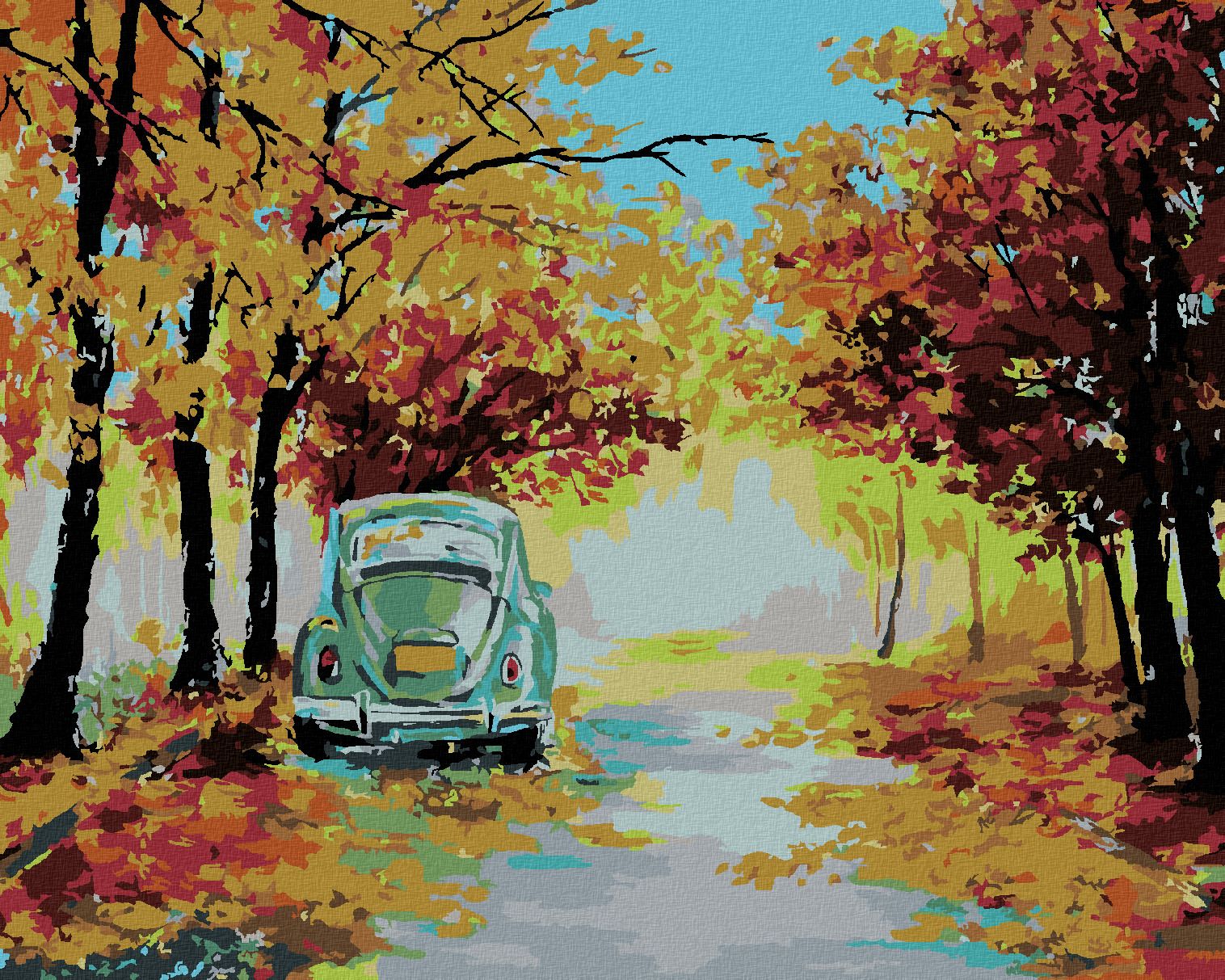 zuty Malování podle čísel - BROUK NA LESNÍ CESTĚ - Rozměr: 40x50 cm, Rámování: Varianta: vypnuté plátno na rám - obrázek 1