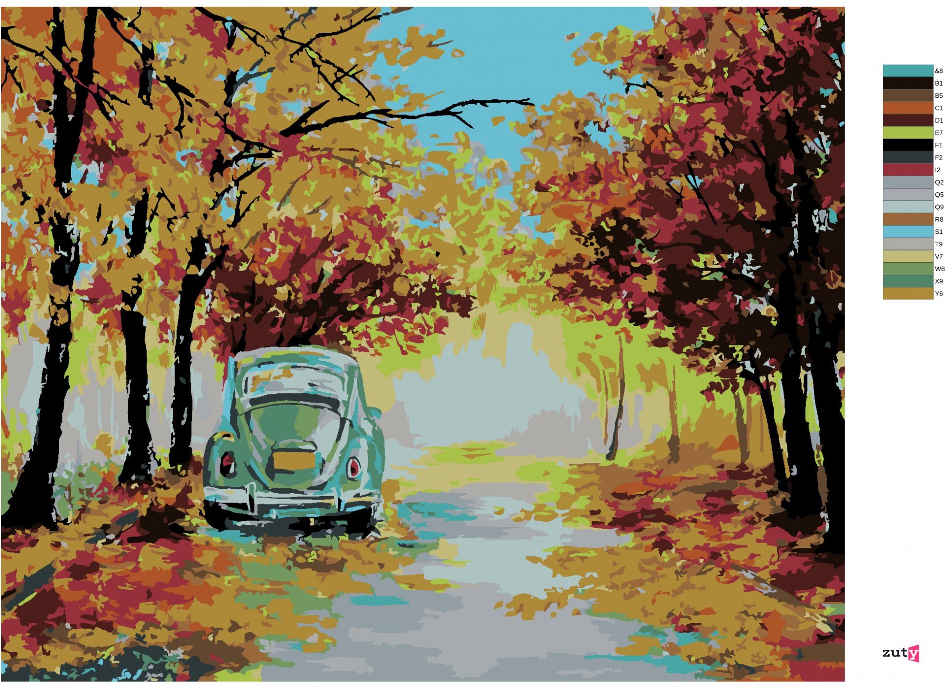 zuty Malování podle čísel - BROUK NA LESNÍ CESTĚ - Rozměr: 40x50 cm, Rámování: Varianta: vypnuté plátno na rám - obrázek 3
