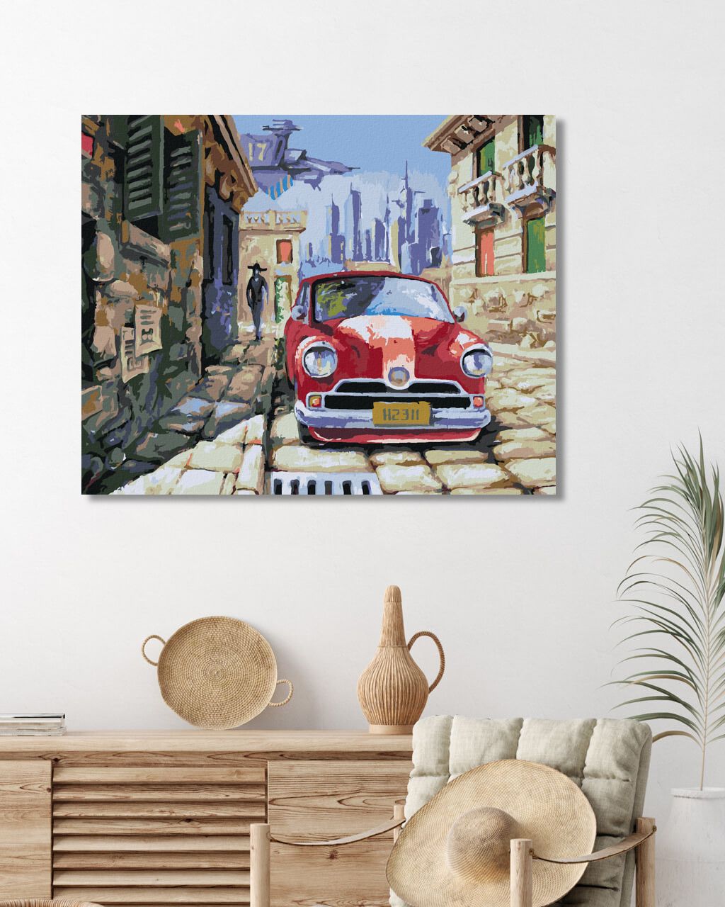 zuty Malování podle čísel - ČERVENÉ AUTO - Rozměr: 40x50 cm, Rámování: Varianta: vypnuté plátno na rám - obrázek 3