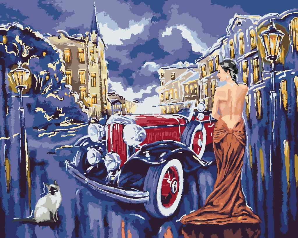 zuty Malování podle čísel - AUTO S DÍVKOU - Rozměr: 40x50 cm, Rámování: Varianta: bez rámu a bez vypnutí plátna - obrázek 9