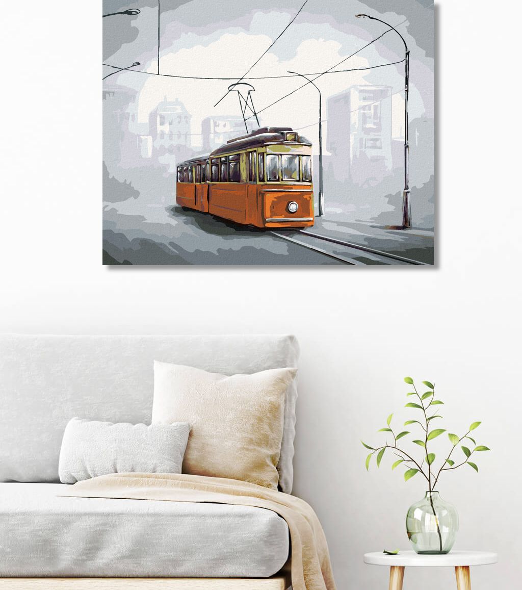 zuty Malování podle čísel - TRAMVAJ - Rozměr: 40x50 cm, Rámování: Varianta: vypnuté plátno na rám - obrázek 2