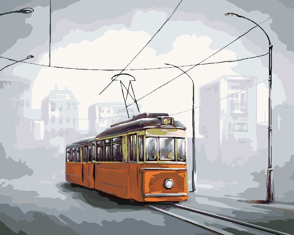 zuty Malování podle čísel - TRAMVAJ - Rozměr: 40x50 cm, Rámování: Varianta: vypnuté plátno na rám - obrázek 7