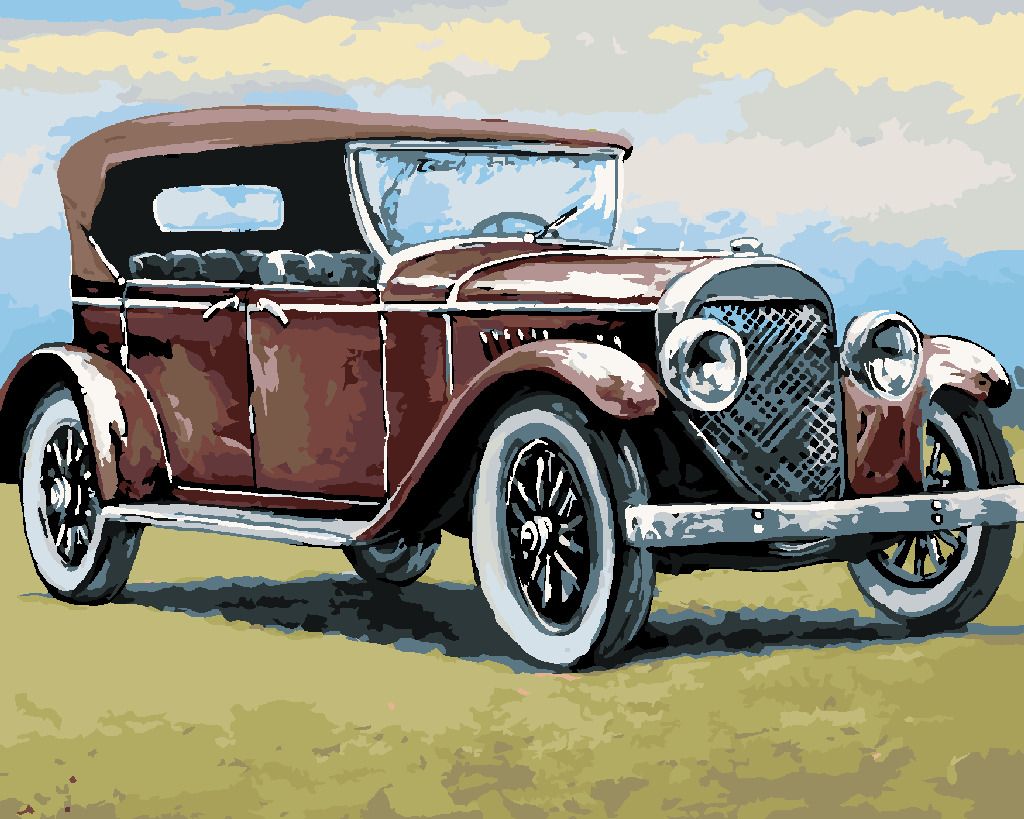zuty Malování podle čísel - RETRO AUTO - Rozměr: 40x50 cm, Rámování: Varianta: vypnuté plátno na rám - obrázek 8