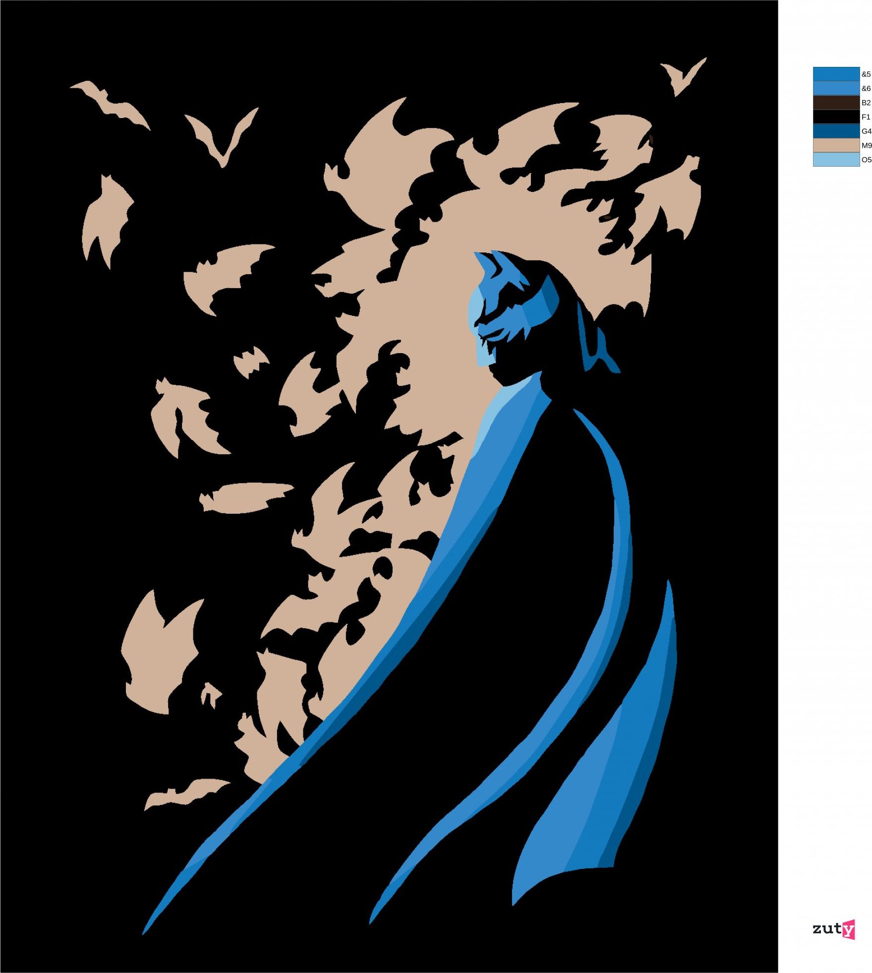 zuty Malování podle čísel - BATMAN OBKLOPEN NETOPÝRY - Rozměr: 40x50 cm, Rámování: Varianta: vypnuté plátno na rám - obrázek 6