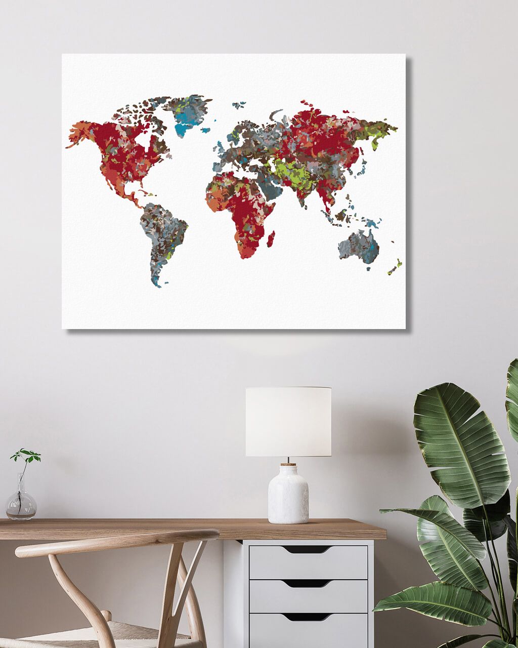 zuty Malování podle čísel - MAPA SVĚTA - Rozměr: 40x50 cm, Rámování: Varianta: vypnuté plátno na rám - obrázek 8