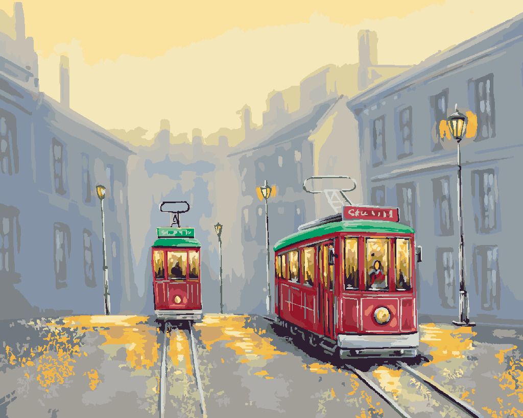 zuty Malování podle čísel - STARÉ TRAMVAJE - Rozměr: 40x50 cm, Rámování: Varianta: vypnuté plátno na rám - obrázek 6