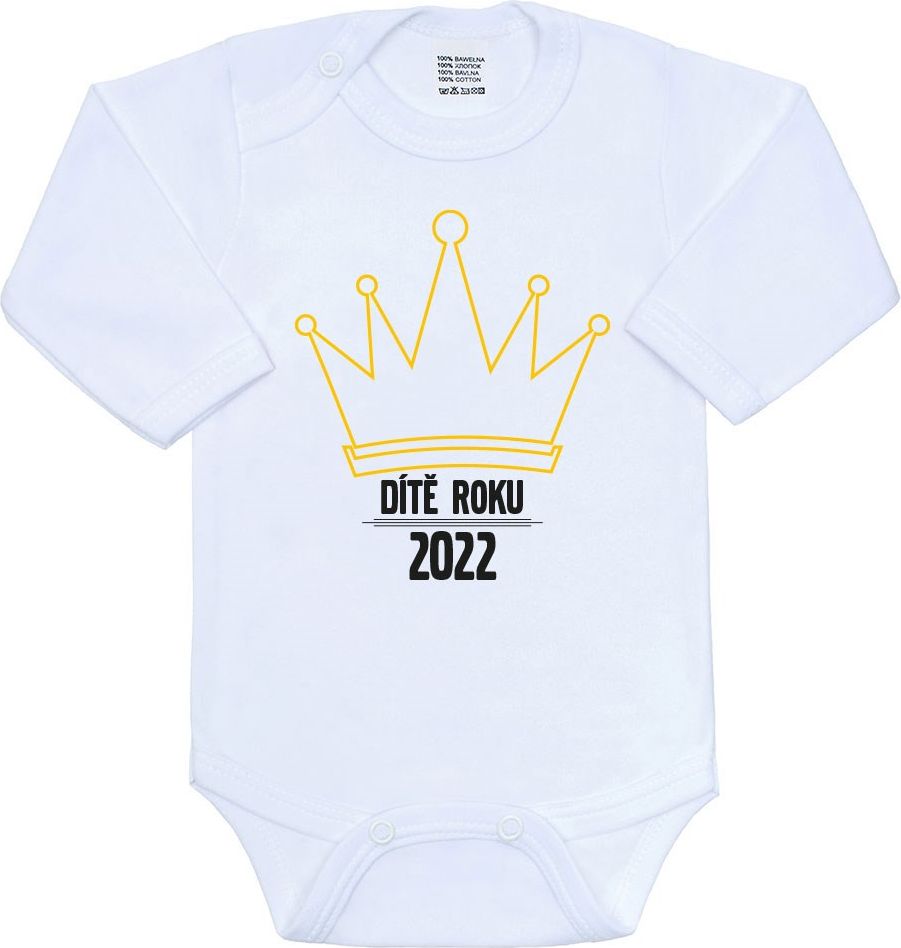 Body s potiskem New Baby Dítě roku 2022 Varianta: bílá/56 (0-3m) - obrázek 6