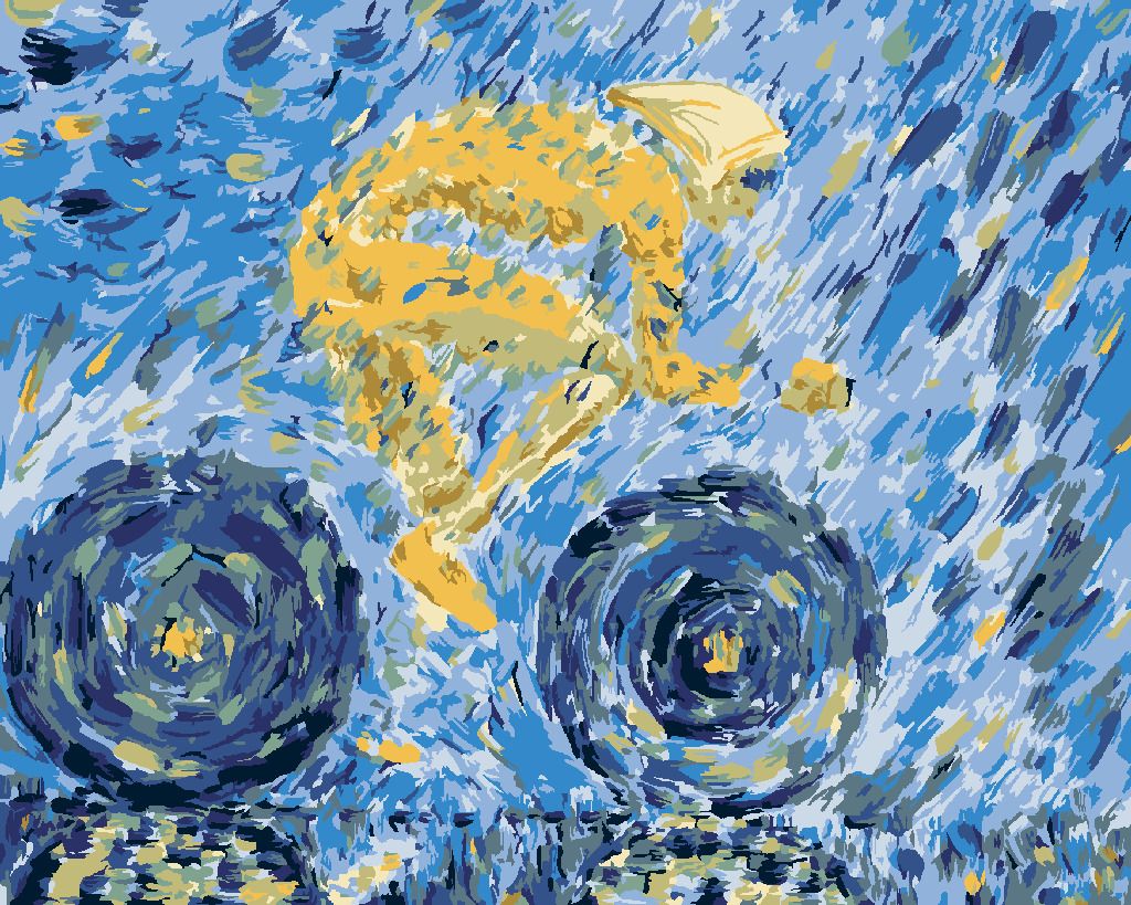 zuty Malování podle čísel - ŽLUTÝ CYKLISTA NA MODRÉM POZADÍ - Rozměr: 40x50 cm, Rámování: Varianta: vypnuté plátno na rám - obrázek 4