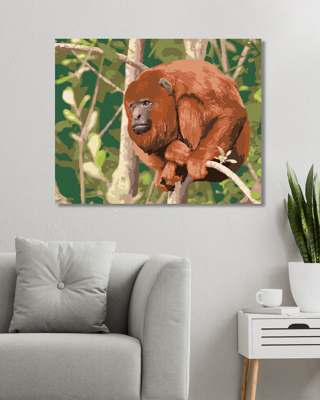 zuty Malování podle čísel - OPICE MANTLED ODPOČÍVAJÍCÍ NA STROMĚ - Rozměr: 40x50 cm, Rámování: Varianta: bez rámu a bez vypnutí plátna - obrázek 10