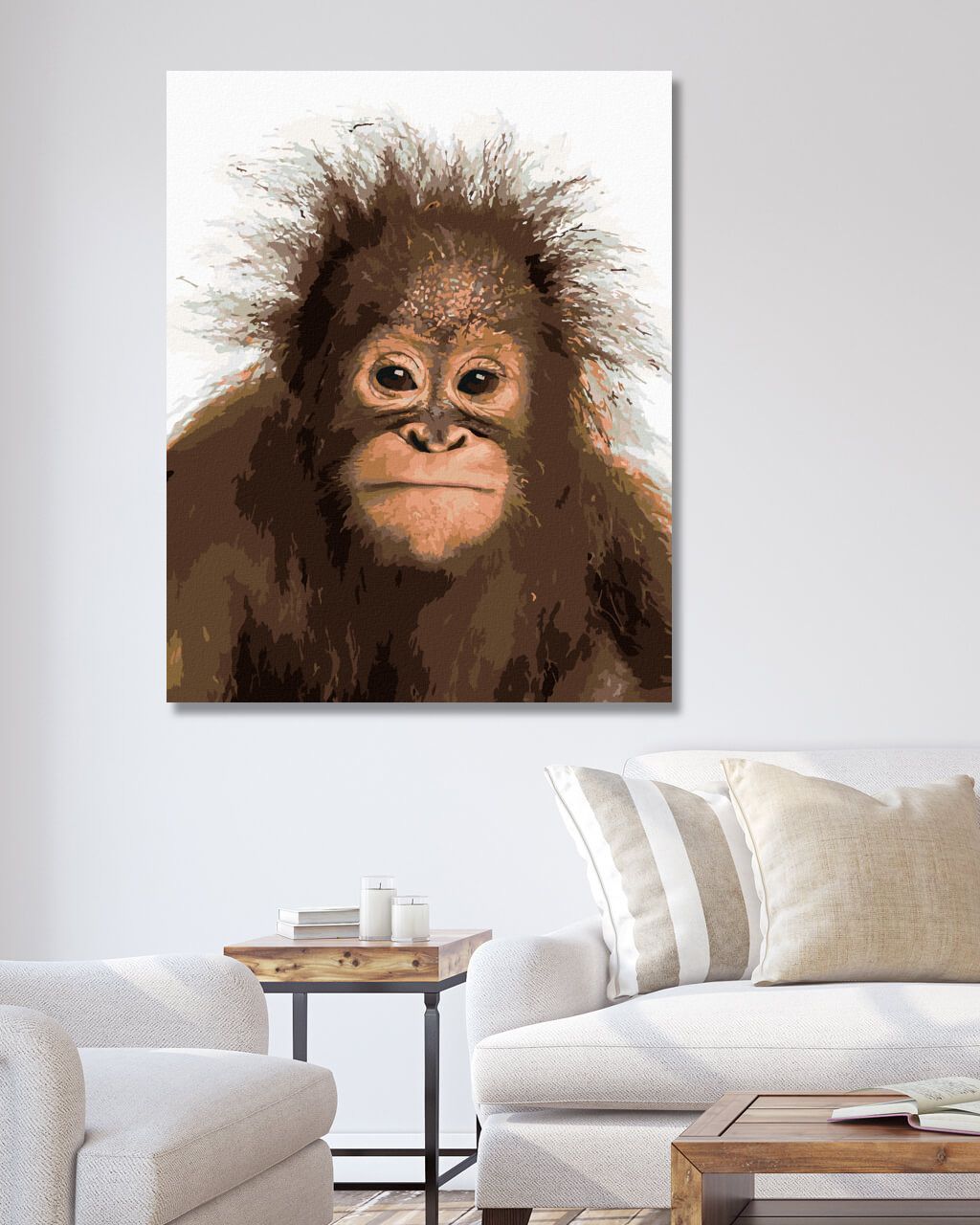 zuty Malování podle čísel - MLADÝ ORANGUTAN - Rozměr: 40x50 cm, Rámování: Varianta: vypnuté plátno na rám - obrázek 6