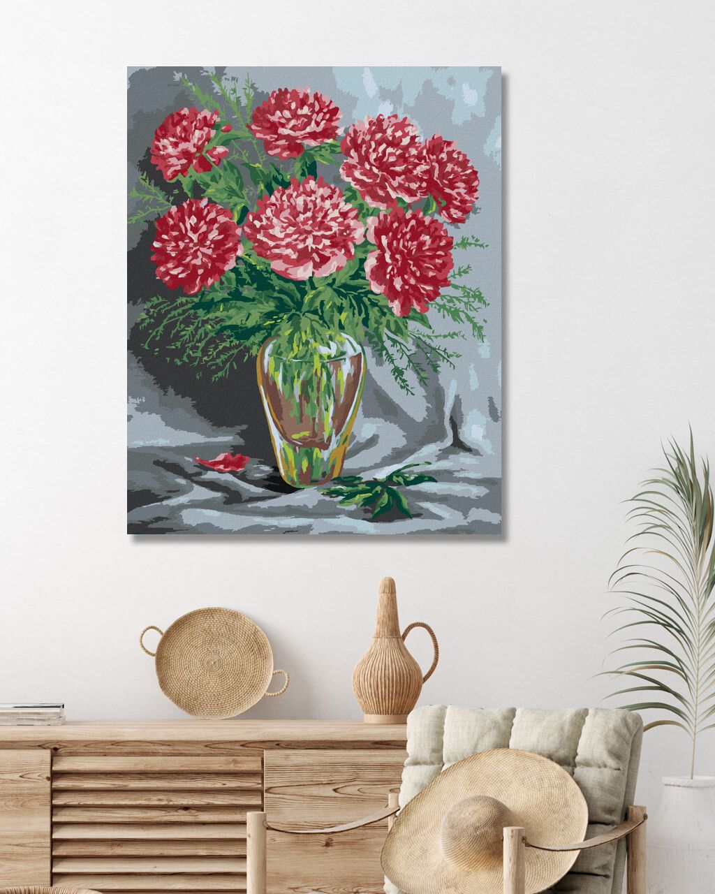 zuty Malování podle čísel - RŮŽOVÉ PIVOŇKY VE SKLENĚNÉ VÁZE - Rozměr: 40x50 cm, Rámování: Varianta: bez rámu a bez vypnutí plátna - obrázek 8