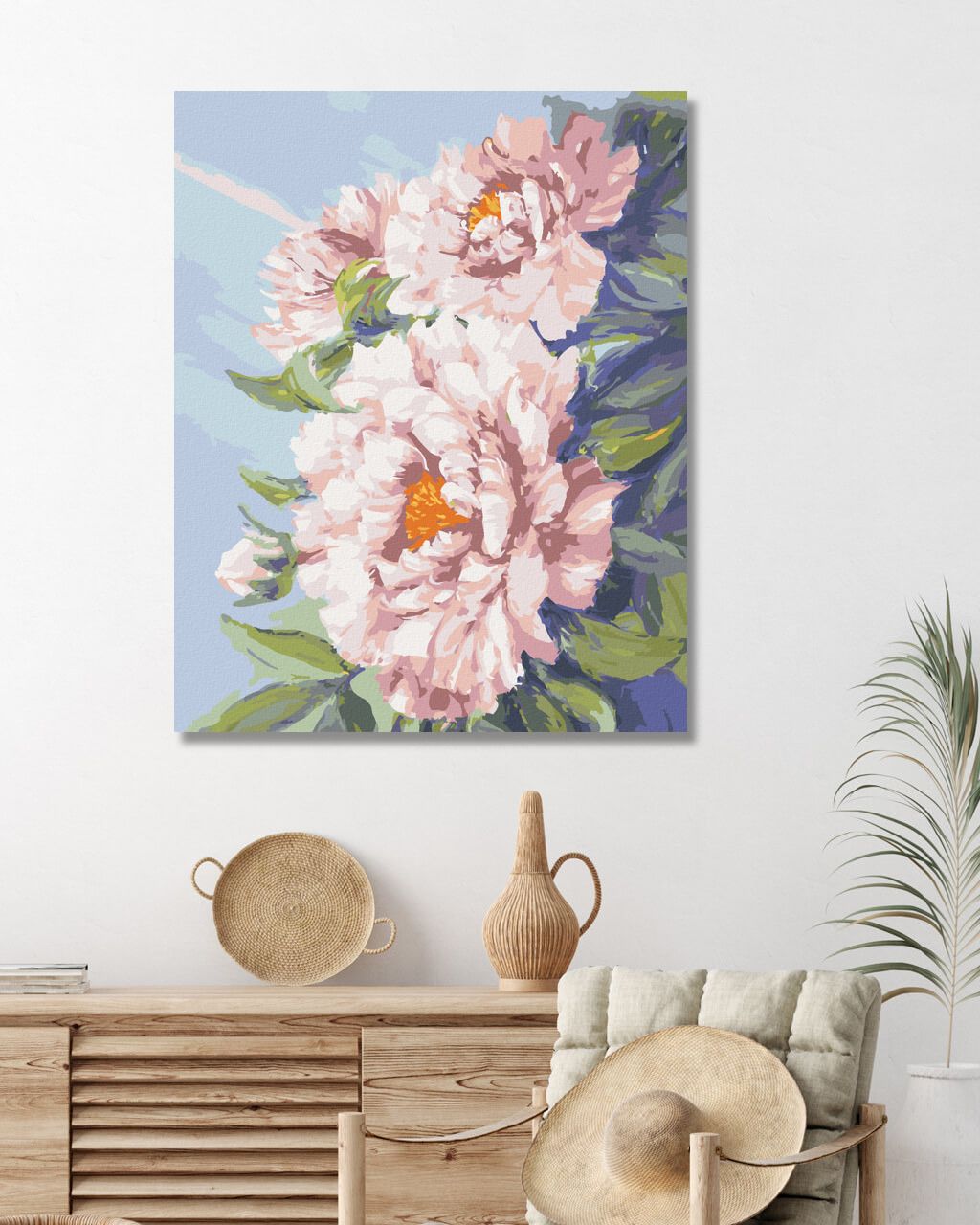 zuty Malování podle čísel - KVĚTY RŮŽOVÉ PIVOŇKY - Rozměr: 40x50 cm, Rámování: Varianta: vypnuté plátno na rám - obrázek 7