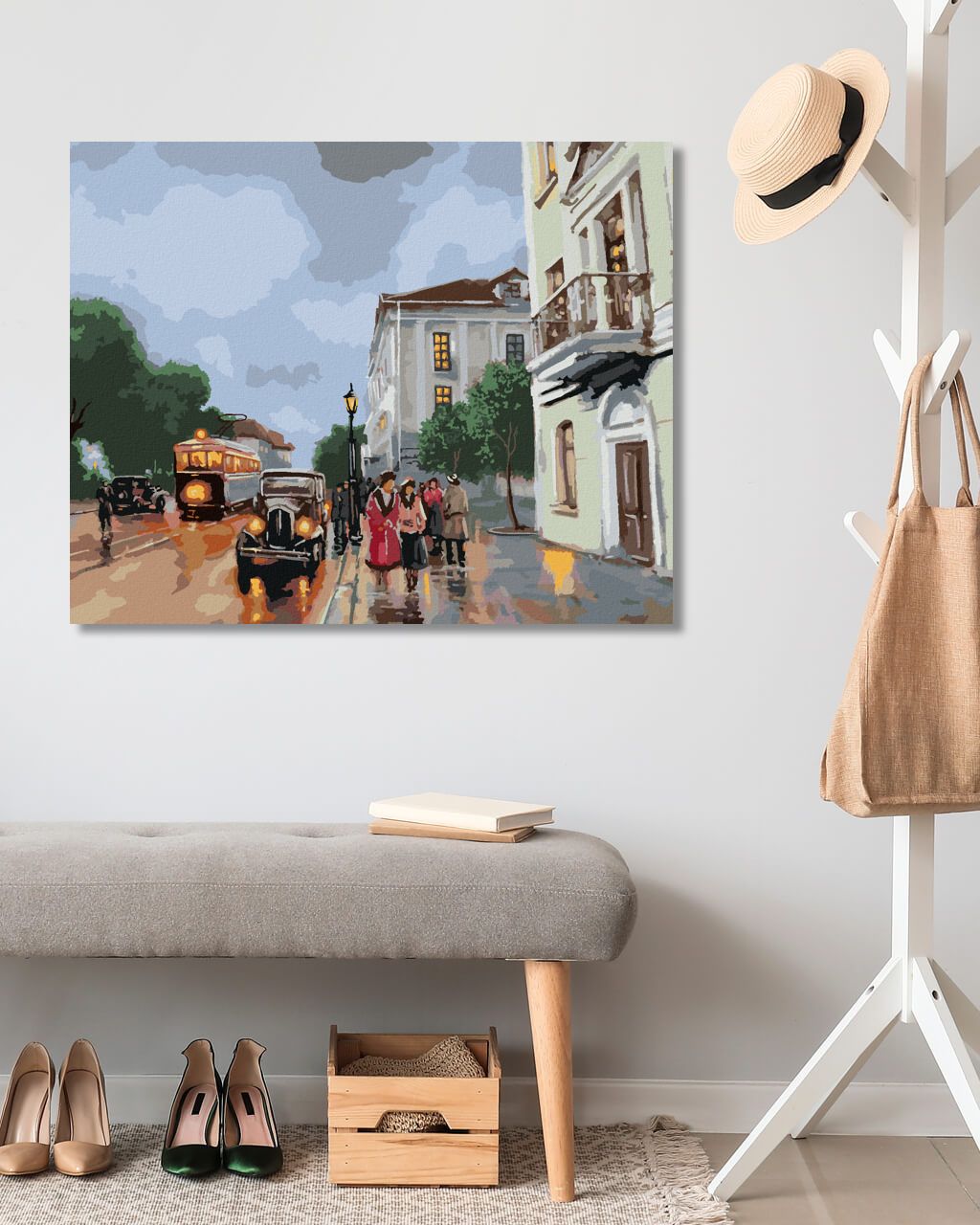 zuty Malování podle čísel - STARÉ MĚSTO S AUTY - Rozměr: 40x50 cm, Rámování: Varianta: vypnuté plátno na rám - obrázek 8