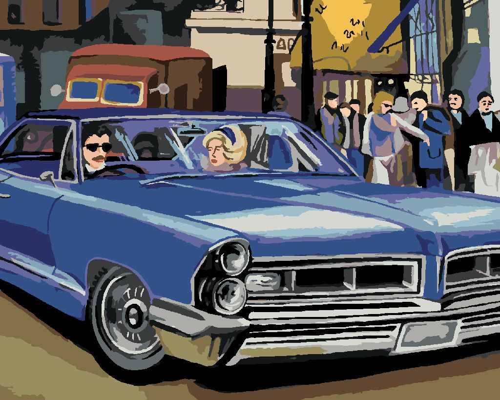 zuty Malování podle čísel - MODRÉ RETRO AUTO - Rozměr: 40x50 cm, Rámování: Varianta: vypnuté plátno na rám - obrázek 9