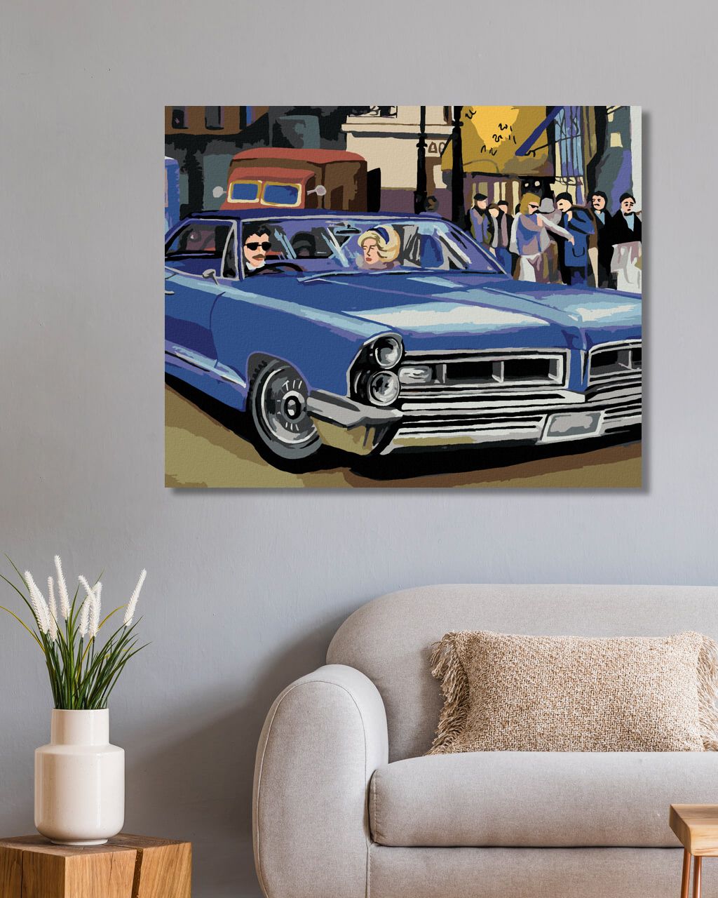 zuty Malování podle čísel - MODRÉ RETRO AUTO - Rozměr: 40x50 cm, Rámování: Varianta: vypnuté plátno na rám - obrázek 10