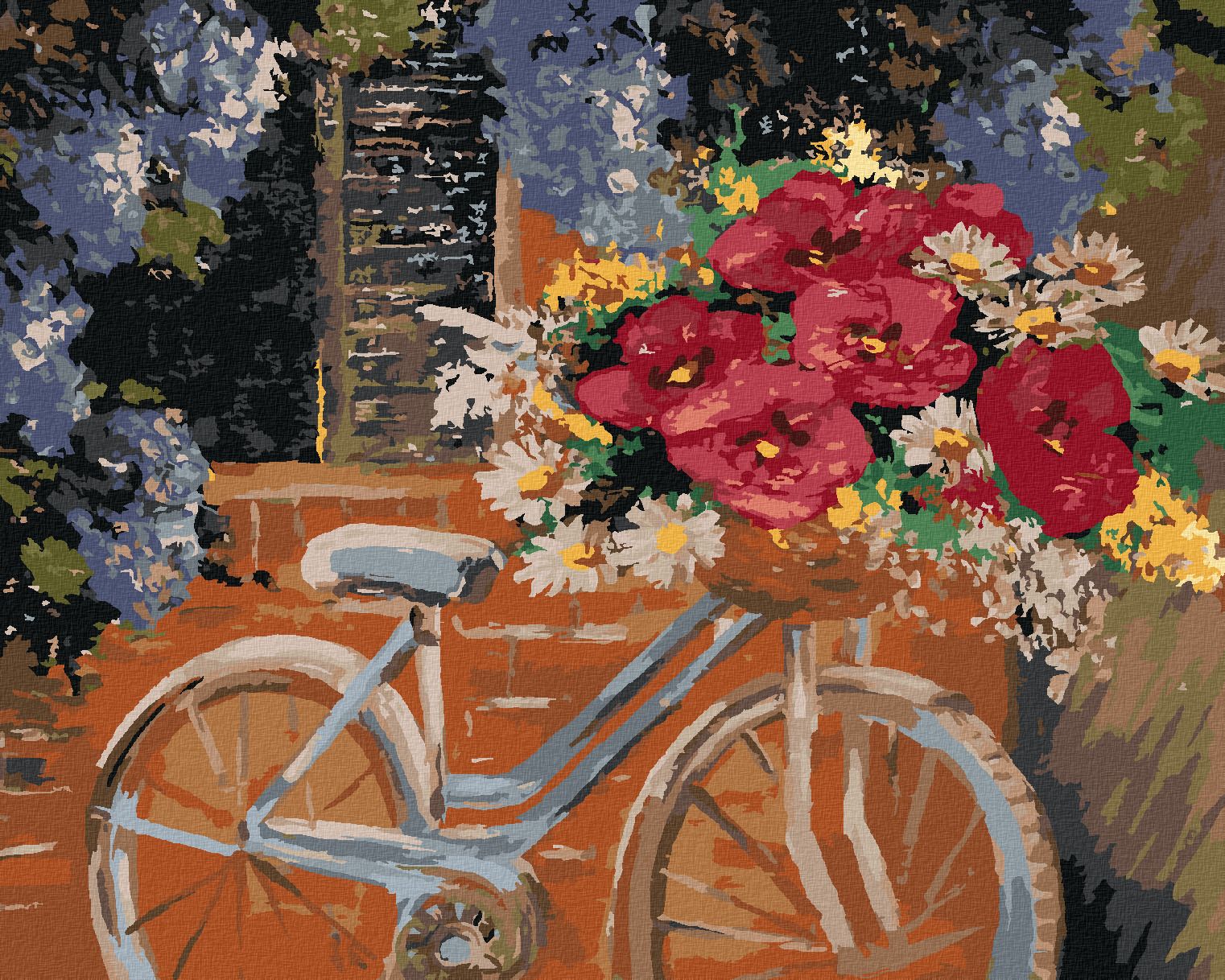 zuty Malování podle čísel - KOLO S KYTICÍ KVĚTIN - Rozměr: 40x50 cm, Rámování: Varianta: vypnuté plátno na rám - obrázek 1