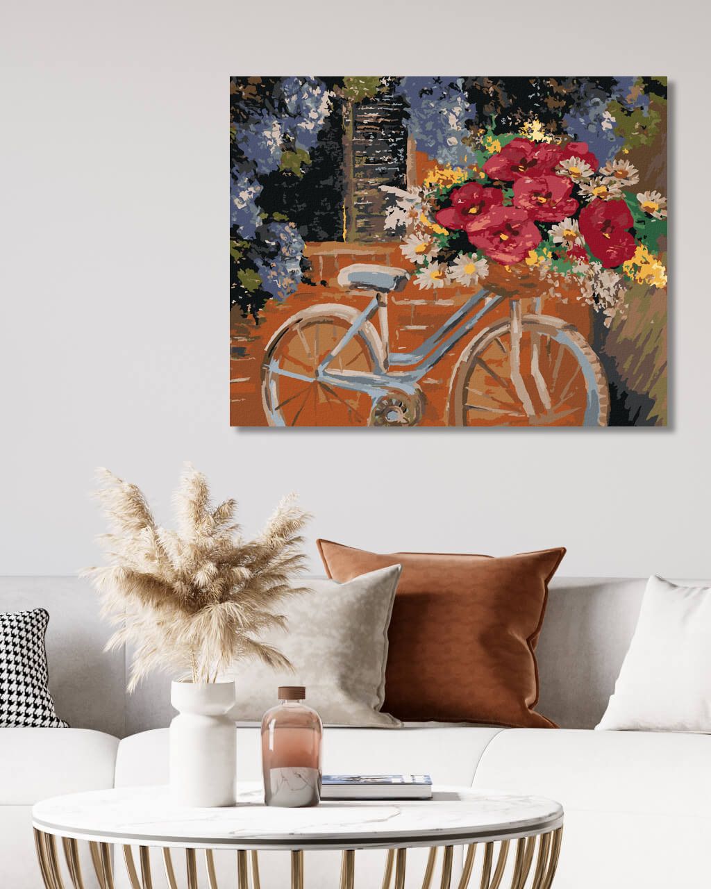 zuty Malování podle čísel - KOLO S KYTICÍ KVĚTIN - Rozměr: 40x50 cm, Rámování: Varianta: vypnuté plátno na rám - obrázek 6