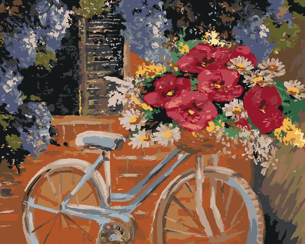 zuty Malování podle čísel - KOLO S KYTICÍ KVĚTIN - Rozměr: 40x50 cm, Rámování: Varianta: vypnuté plátno na rám - obrázek 9