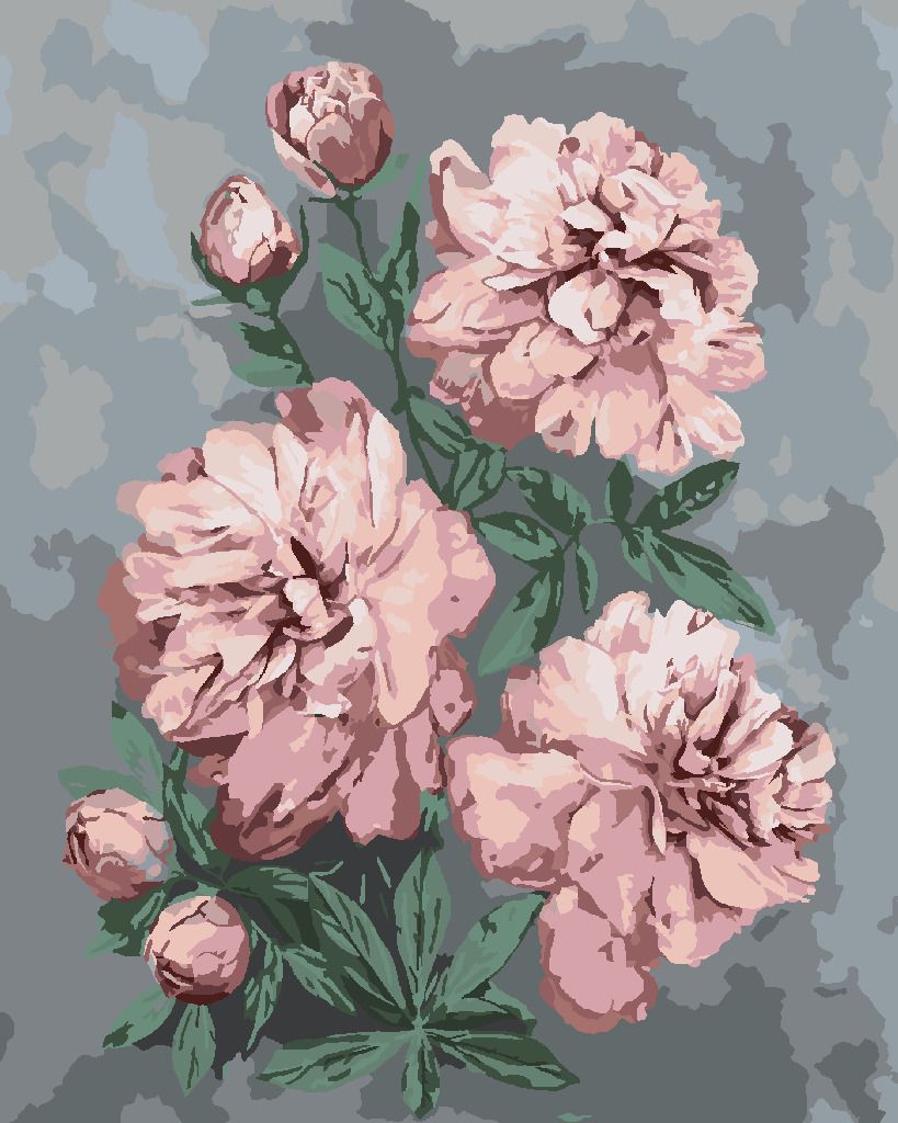zuty Malování podle čísel - RŮŽOVÉ PIVOŇKY NA ABSTRAKTNÍM POZADÍ - Rozměr: 40x50 cm, Rámování: Varianta: bez rámu a bez vypnutí plátna - obrázek 7