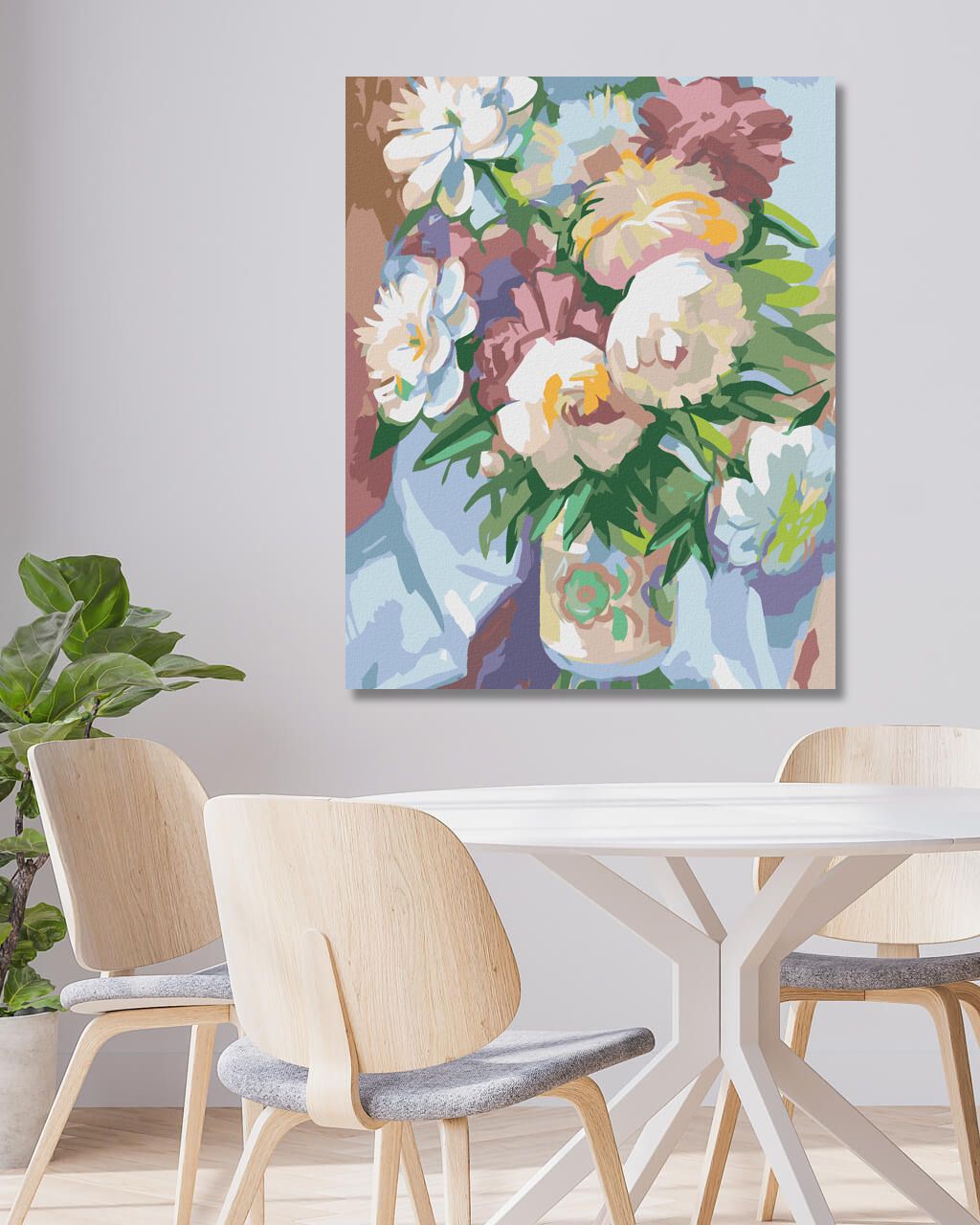 zuty Malování podle čísel - PIVOŇKY V MALOVANÉ VÁZE - Rozměr: 40x50 cm, Rámování: Varianta: bez rámu a bez vypnutí plátna - obrázek 4