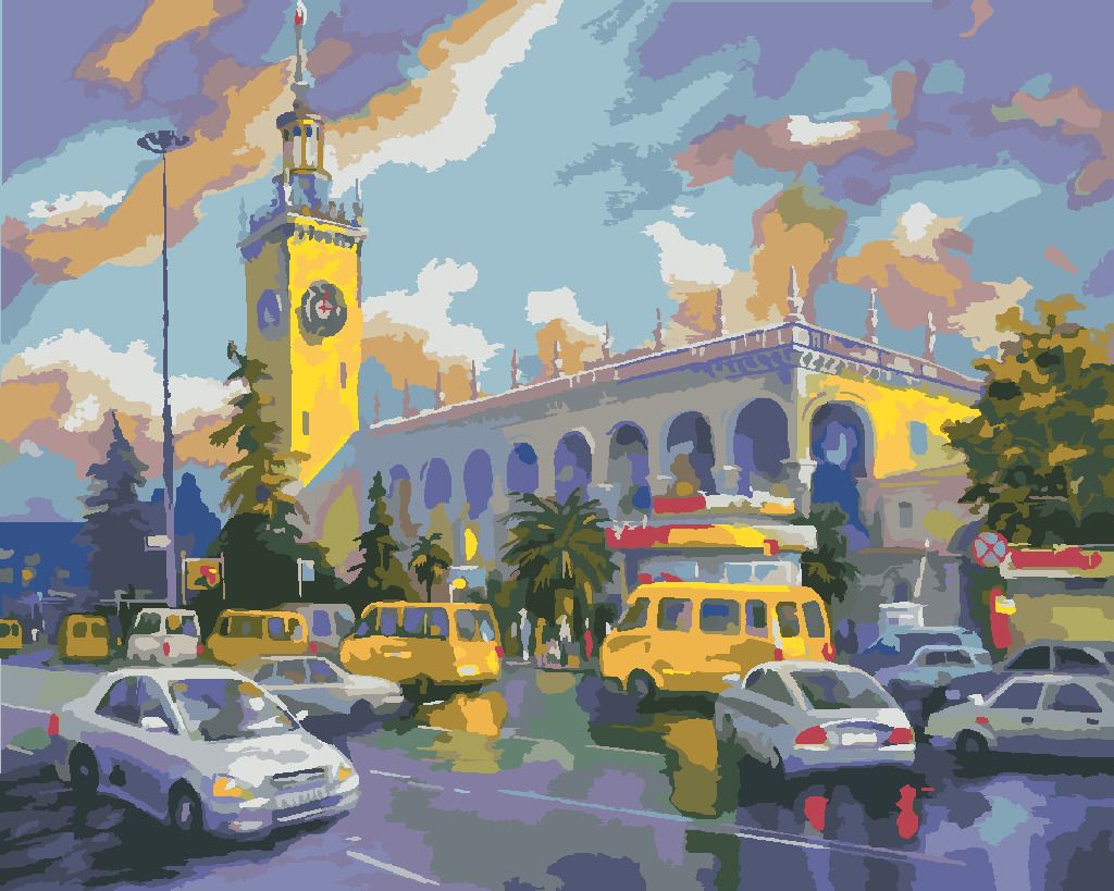zuty Malování podle čísel - AUTA V SOCHI - Rozměr: 40x50 cm, Rámování: Varianta: vypnuté plátno na rám - obrázek 7