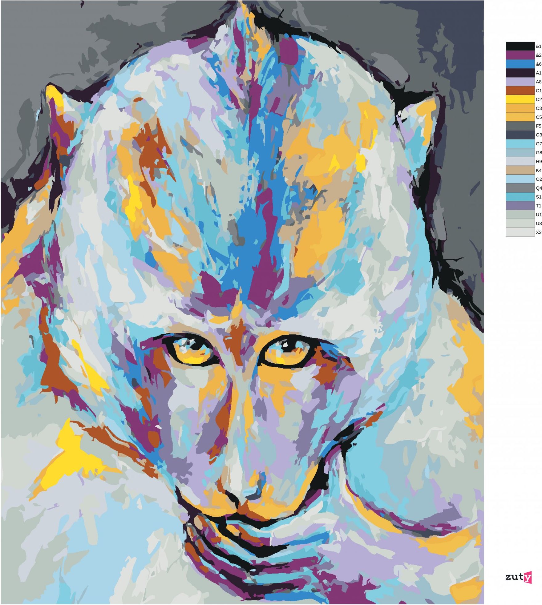 zuty Malování podle čísel - BAREVNÁ OPICE - Rozměr: 40x50 cm, Rámování: Varianta: vypnuté plátno na rám - obrázek 5
